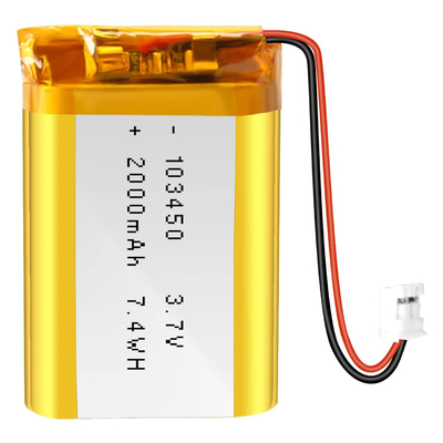 Batteria ricaricabile 3.7v 2000mah/batteria agli ioni di litio di NCM Li-ione JST