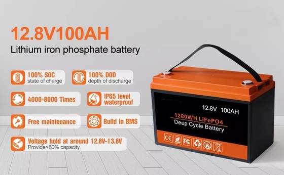 batteria profonda a energia solare del ciclo della pila secondaria 12kg UN38.3 100AH 12V LiFePO4
