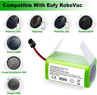 Batteria al litio per aspirapolvere RoboVac 11S 15C 15T 14,4 V 2800 mAh Batteria agli ioni di litio