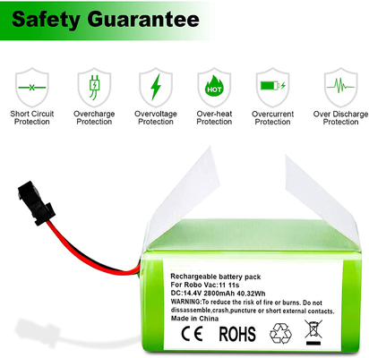 Batteria al litio per aspirapolvere RoboVac 11S 15C 15T 14,4 V 2800 mAh Batteria agli ioni di litio