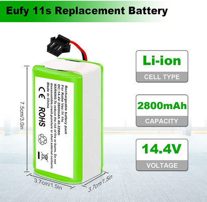 Batteria al litio per aspirapolvere RoboVac 11S 15C 15T 14,4 V 2800 mAh Batteria agli ioni di litio