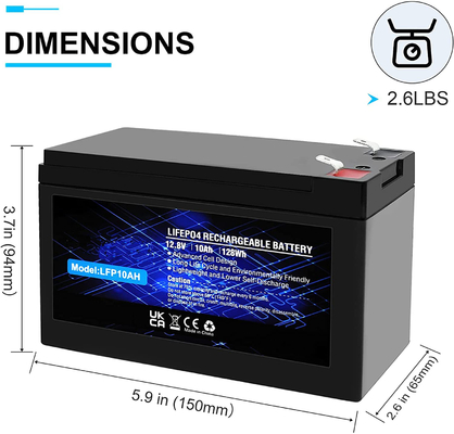 Batteria ricaricabile al litio fosfato LFP IP67 12.8V 100Ah LiFePO4 Batteria
