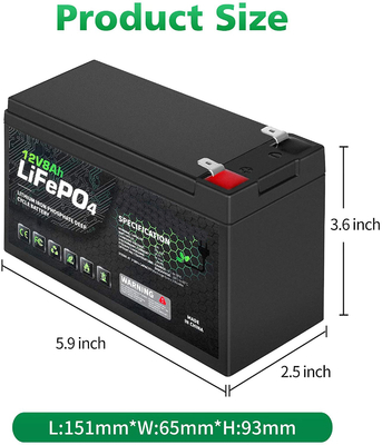 Batteria ricaricabile agli ioni di litio 8AH 12 Volt Deep Cycle NCM BMS