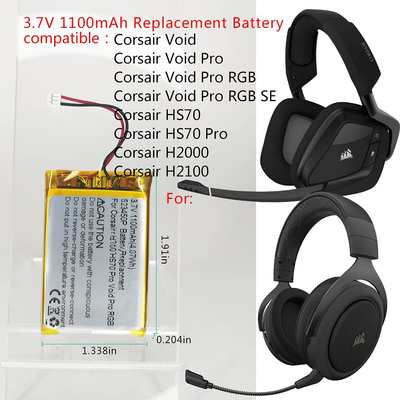 3.7V 1100mah Corsair Void Pro/Sostituzione Batteria Corsair Void 523450P