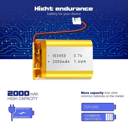 103450 Batteria agli ioni di litio ricaricabile da 3,7 V 57 g Batteria agli ioni di litio 2000 mAh