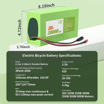 Batteria ricaricabile agli ioni di litio 8Ah 10Ah 36V 20Ah/48V 24Ah