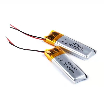 Batteria ai polimeri di litio 1S1P Batteria agli ioni di litio rettangolare 90mAh 3.7v