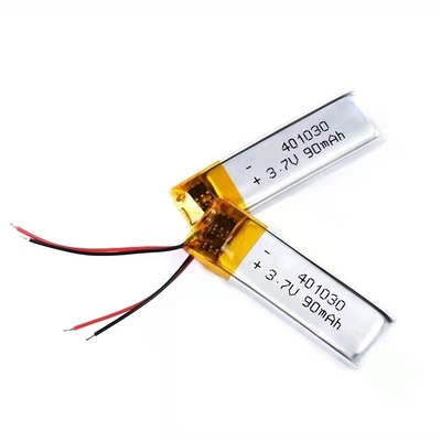 Batteria ai polimeri di litio 1S1P Batteria agli ioni di litio rettangolare 90mAh 3.7v