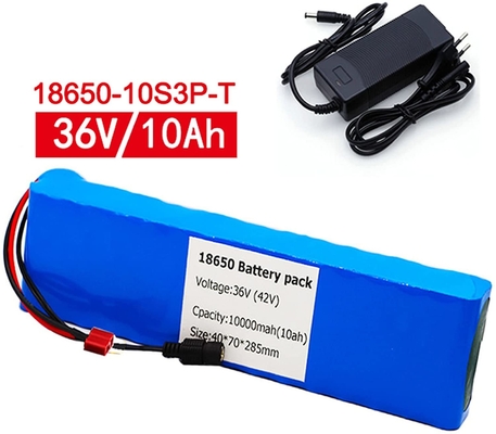 batteria al litio 36V 18650 Batteria agli ioni di litio per auto elettrica BMS 10AH